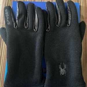 Spyder Black Textured Men's Gloves